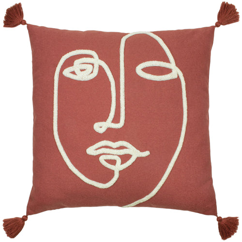 Abstract Red Cushions - Uno Face  Cushion Cover Red Clay furn.