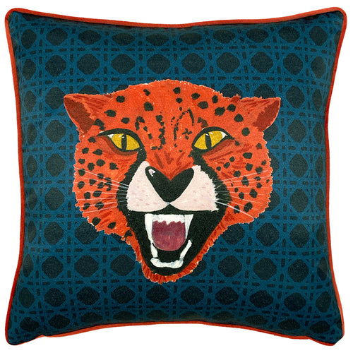Animal Blue Cushions - Untamed Cheetah Cushion Cover Blue furn.