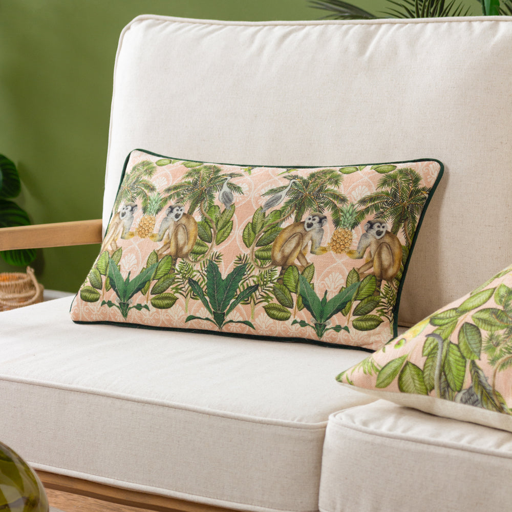 Valera Korba Monkey Multi Tropical Cushion Cover | Multicolour