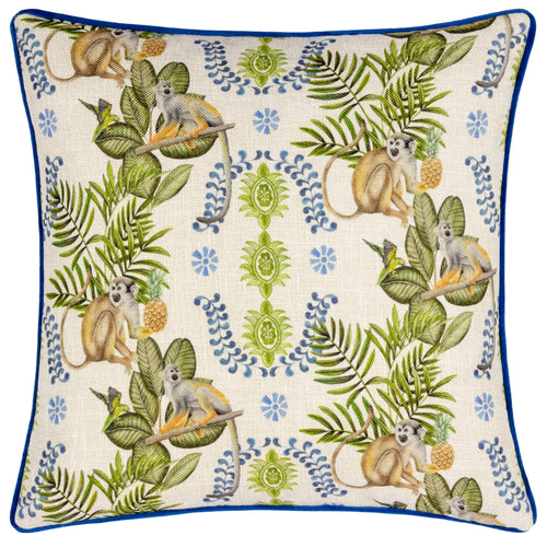 Animal Green Cushions - Valera Lagos Monkey Tropical Cushion Cover Multicolour Wylder Tropics