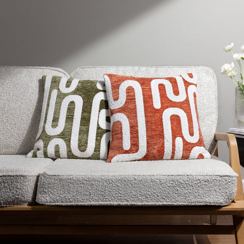 Geometric Brown Cushions - Vardan Chenille Jacquard Cushion Cover Bronze HÖEM