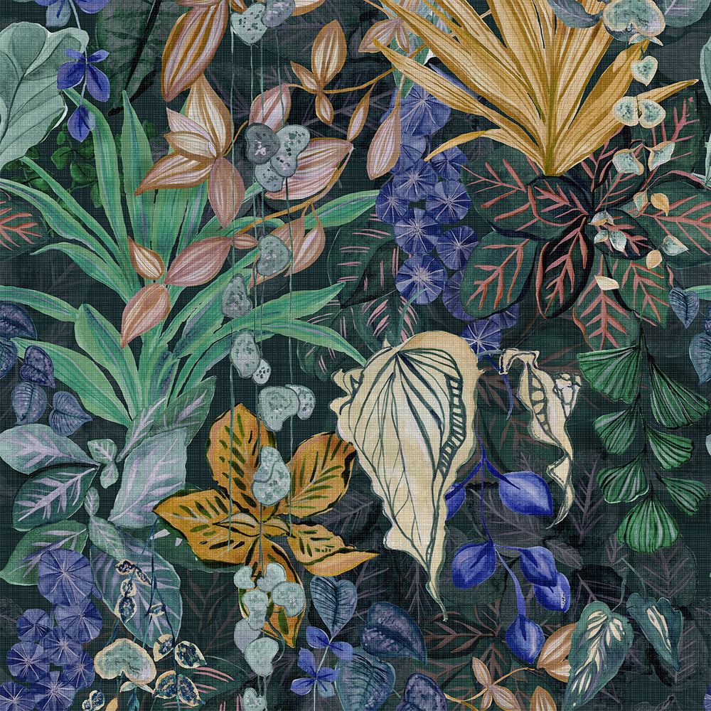 Floral Blue Wallpaper - Veadeiros  Wallpaper Sample Blue Paoletti