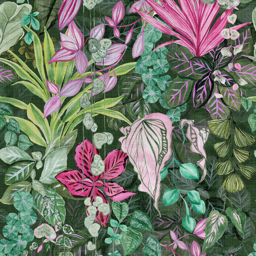 Floral Pink Wallpaper - Veadeiros  Wallpaper Green/Pink Paoletti