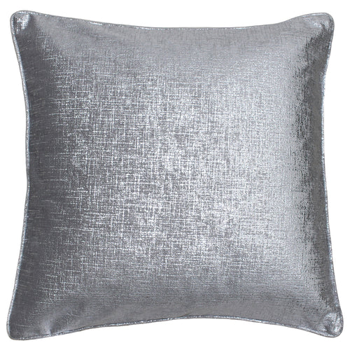 Plain Grey Cushions - Venus Metallic Cushion Cover Silver Paoletti