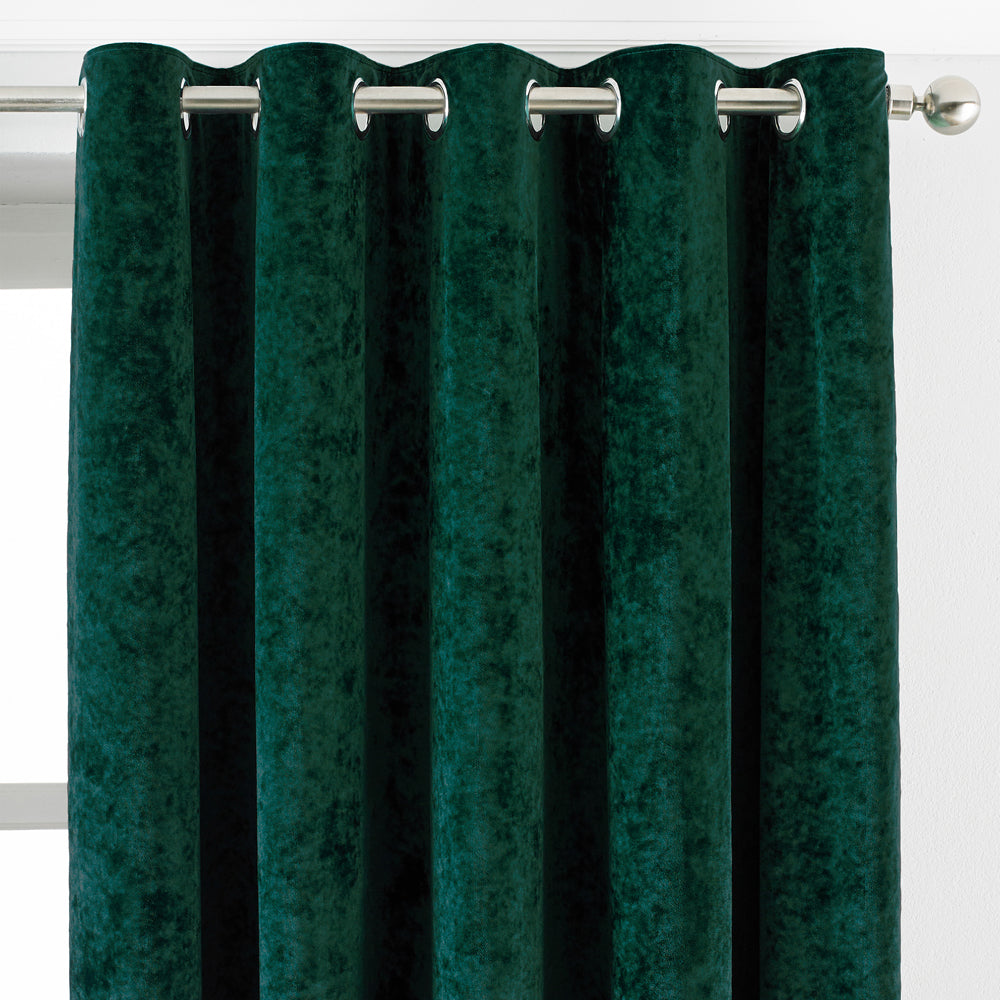 Green crushed velvet store cushions