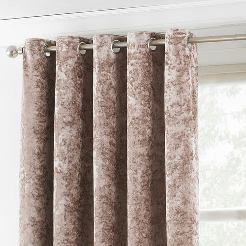  Gold Curtains - Verona Crushed Velvet Eyelet Curtains Oyster Paoletti