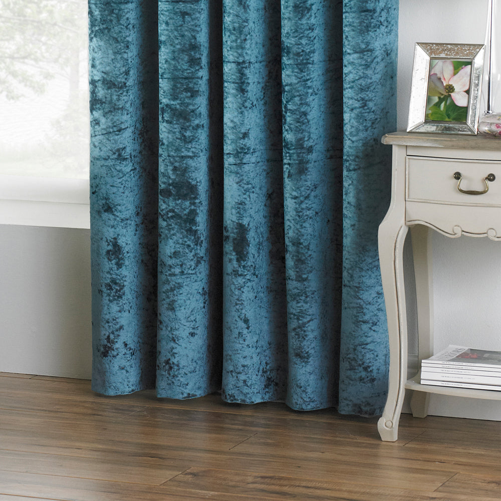 RYB HOME Blue Velvet Curtains - Room Darkening Thermal Insulated Drapes, 2 Panels