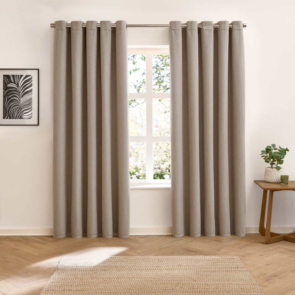 Verso Reversible Suede-look Blackout Eyelet Curtains Charcoal