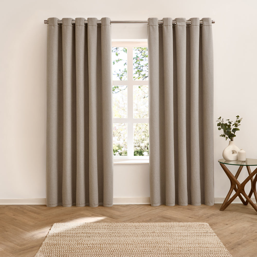 Verso Reversible Suede-look Blackout Eyelet Curtains Green