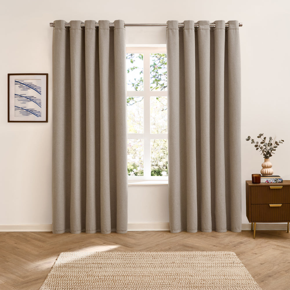 Verso Reversible Suede-look Blackout Eyelet Curtains Petrol