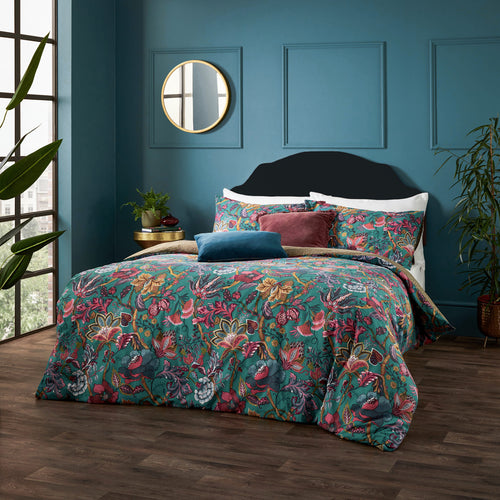 Floral Blue Bedding - Viranai Exotic Floral Duvet Cover Set Lake Blue Wylder Tropics