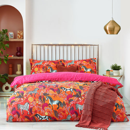 Animal Orange Bedding - Vivid Andalucian  Duvet Cover Set Orange furn.