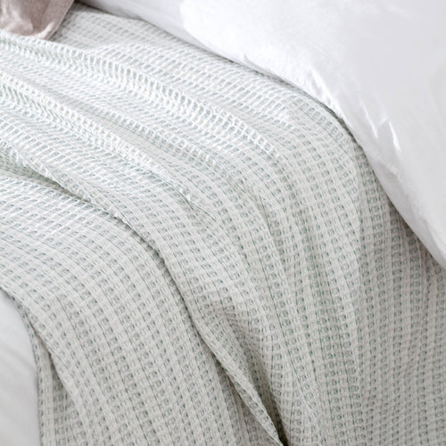 Not Applicable Green Bedding - Waffle Textured 100% Cotton Bedspread Eucalyptus Yard