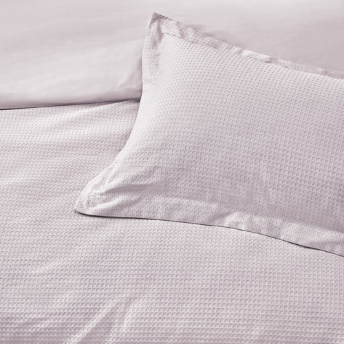 Plain Pink Bedding - Waffle Textured 100% Cotton Duvet Cover Set Blush Yard