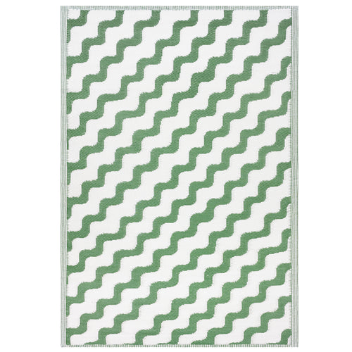 Abstract Green Rugs - Wave Indoor/Outdoor 100% Recycled Rug Green furn.