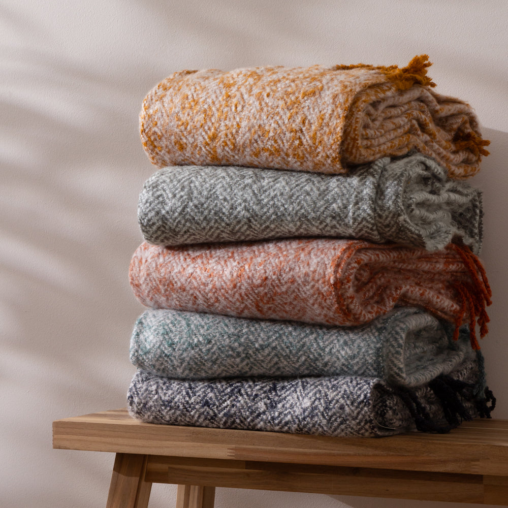 Weaver Herringbone Throw Rust