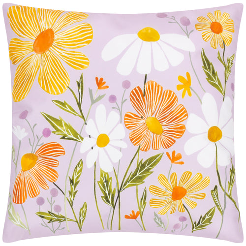 Floral Orange Cushions - Wildflowers Outdoor Cushion Cover Lilac/Peach Wylder Nature