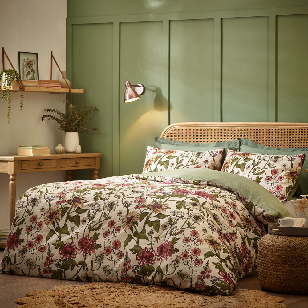 Wallflower Botanical Duvet Cover Set Natural