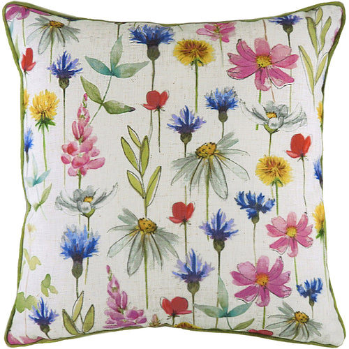 Floral Multi Cushions - Wild Flowers Sophia Square Cushion Cover Multicolour Evans Lichfield