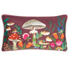 Wylder Wild Garden Mushrooms Cushion Cover in Wine