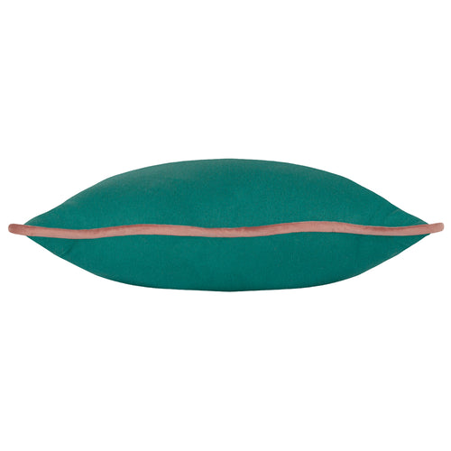 Plain Green Cushions - Wiggle Velvet Reversible Ready Filled Cushion Green/Pink heya home