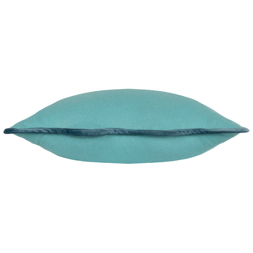 Plain Blue Cushions - Wiggle Velvet Reversible Ready Filled Cushion Mineral/Blue heya home