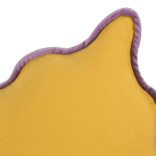 Plain Yellow Cushions - Wiggle Velvet Reversible Ready Filled Cushion Yellow/Lilac heya home