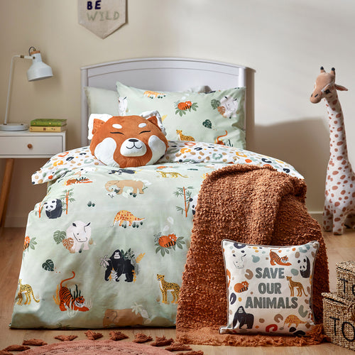 Wildlife Animal Multi Reversible Duvet Cover Set Multicolour