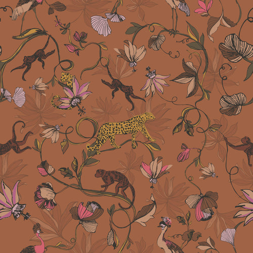 Animal Orange Bedding - Wildlings Tropical Duvet Cover Set Warm Sienna furn.