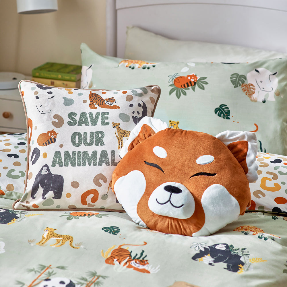 Wildlife Save Our Animals Piped Cushion Multicolour