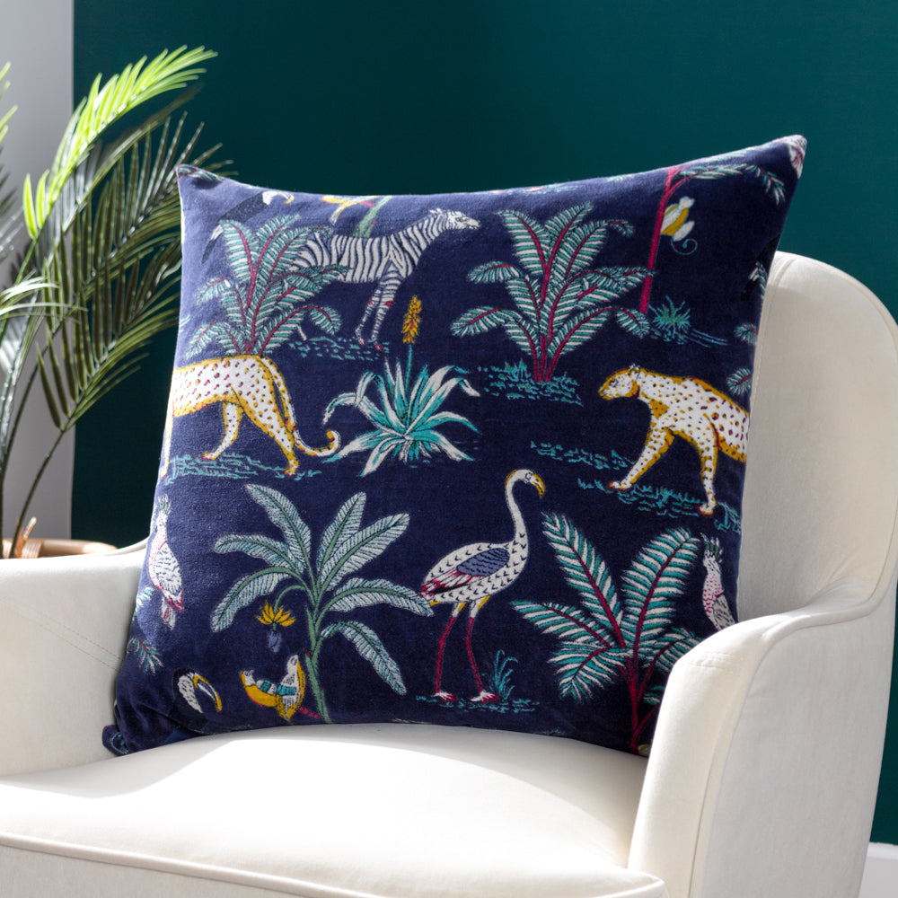 Animal Blue Cushions - Wilds  Cushion Cover Navy Wylder