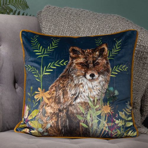 Animal Blue Cushions - Willow Fox Cushion Cover Midnight Wylder