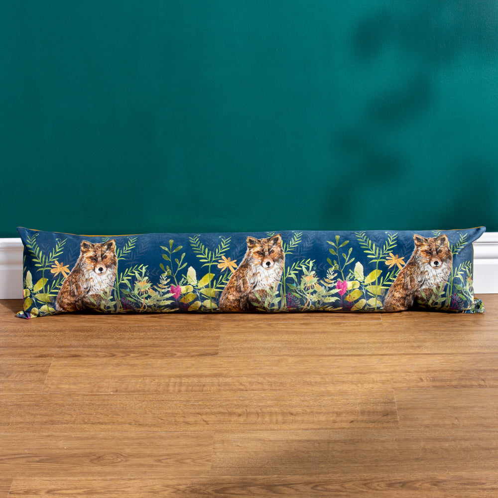 Willow Fox Draught Excluder Navy/Mustard