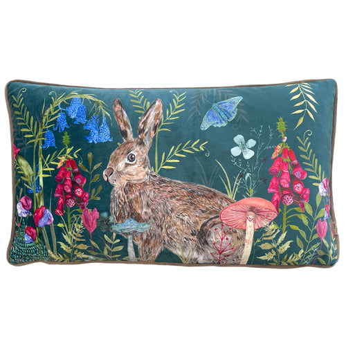 Animal Blue Cushions - Willow Rabbit Cushion Cover Teal Wylder