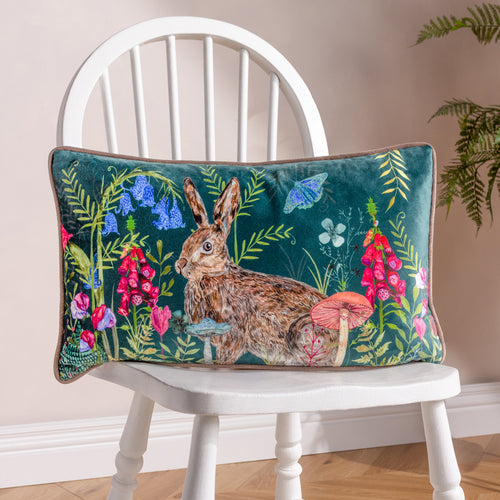Animal Blue Cushions - Willow Rabbit Cushion Cover Teal Wylder