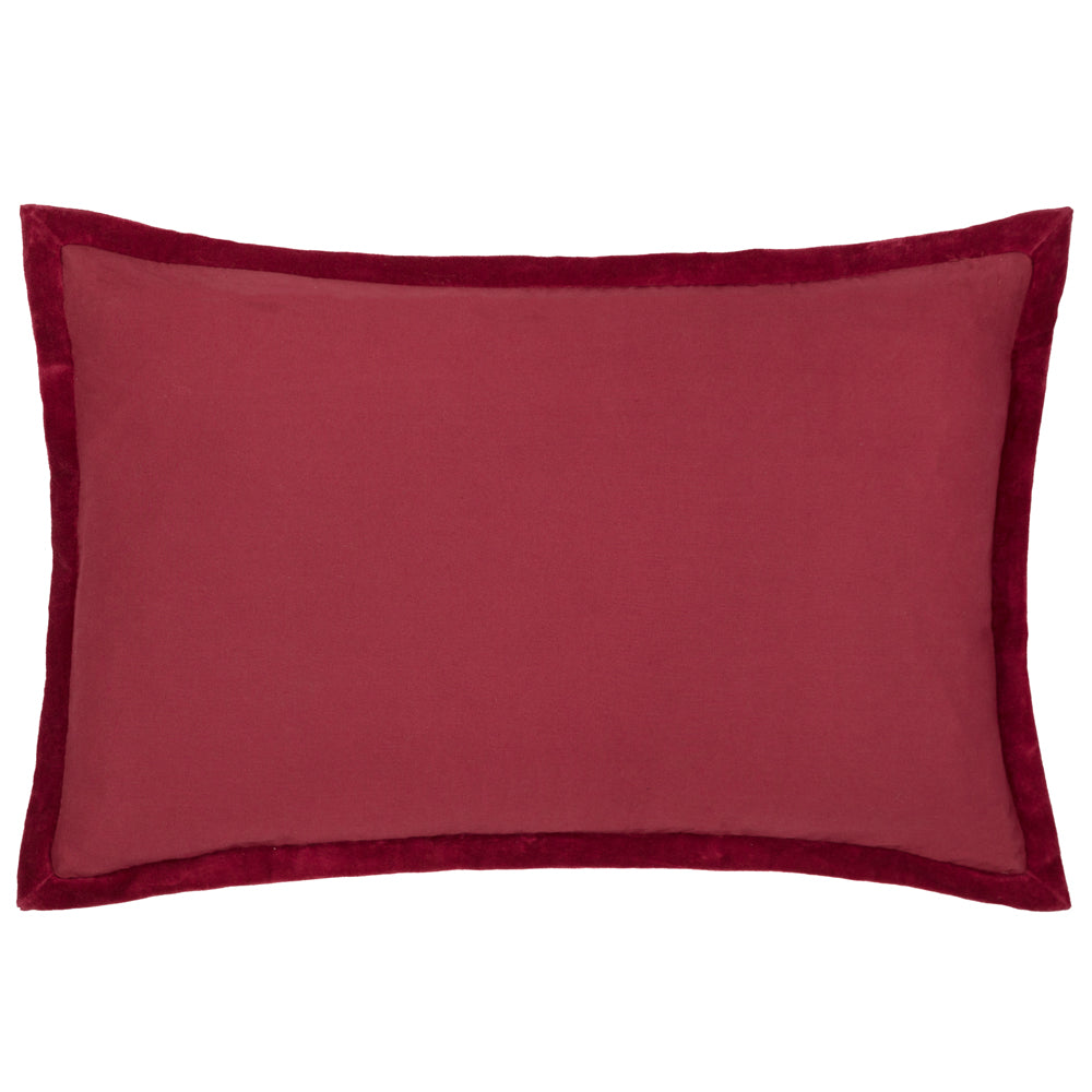 Winter Noel Applique Velvet Cushion Red