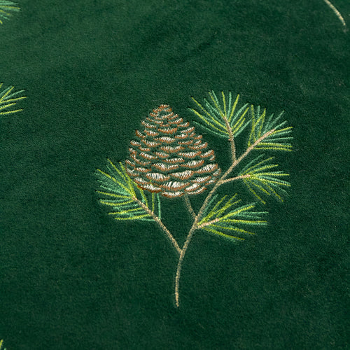 Winter Pines Velvet Cushion Spruce Green