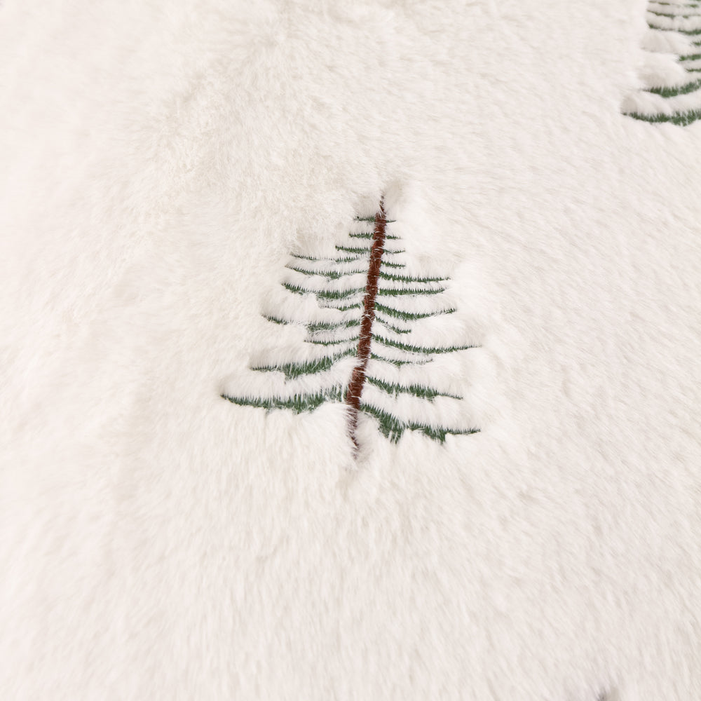 Winter Pines Faux Fur Throws Ecru