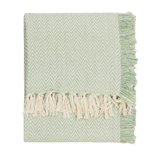 Herringbone Green Throws - Wisley Woven Outdoor Throw Leaf Yard