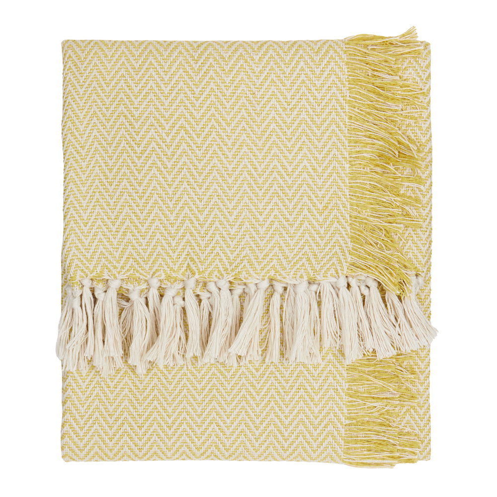 Wisley Woven Outdoor Throw Yellow