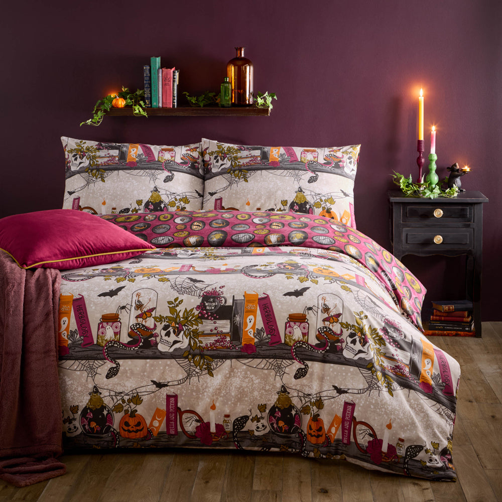 Witchy Tales Multi Printed Reversible Duvet Cover Set