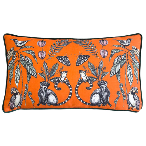 Animal Orange Cushions - Wild Mirrored Creatures  Cushion Cover Orange Wylder