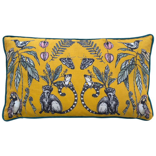 Animal Yellow Cushions - Wild Mirrored Creatures  Cushion Cover Yellow Wylder