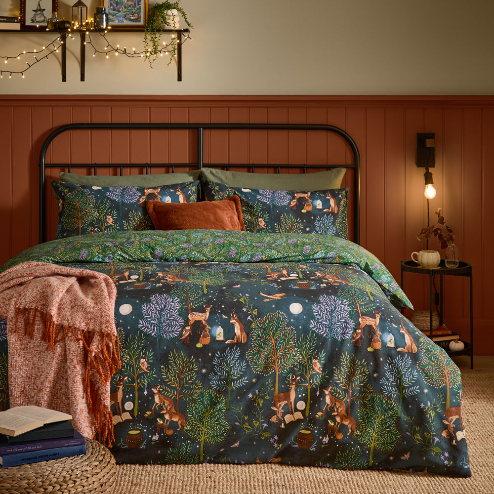 Woodland Blue Bedding - Woodland Ritual Reversible Duvet Cover Set Navy Furn