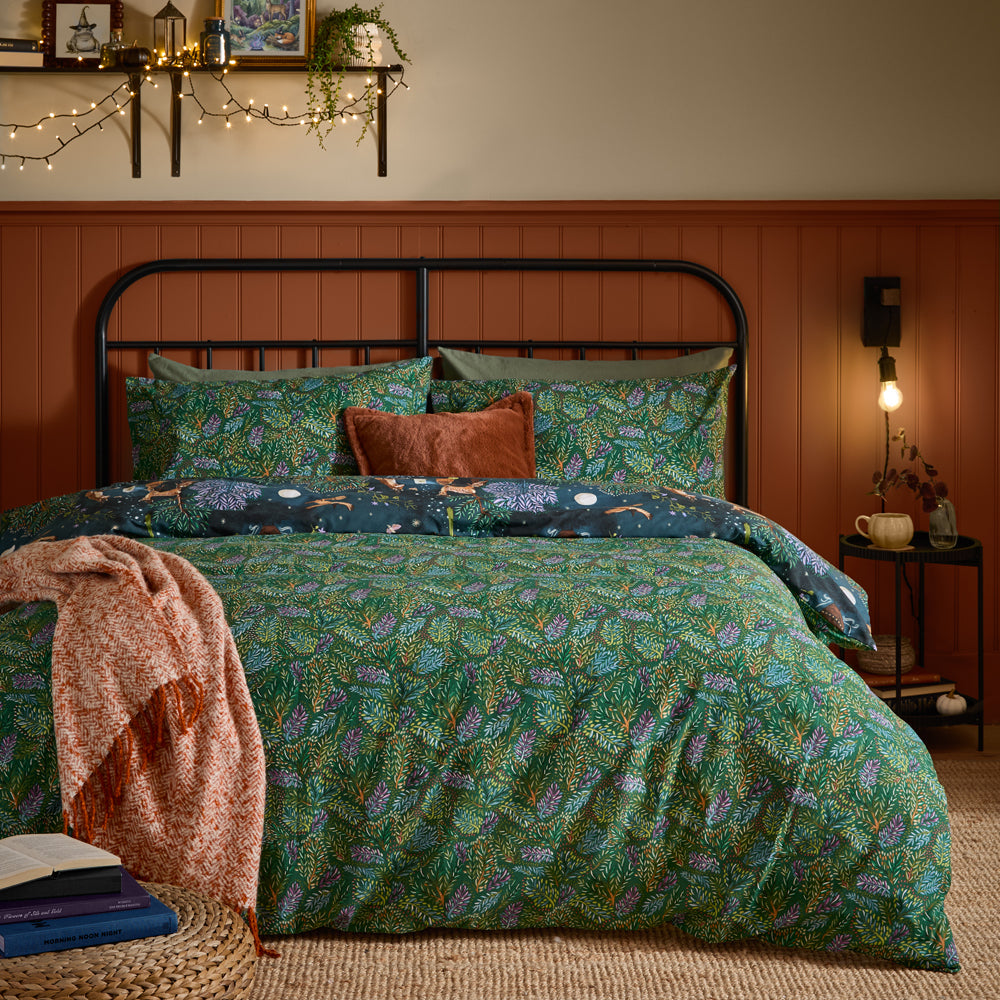 Woodland Ritual Reversible Duvet Cover Set Navy