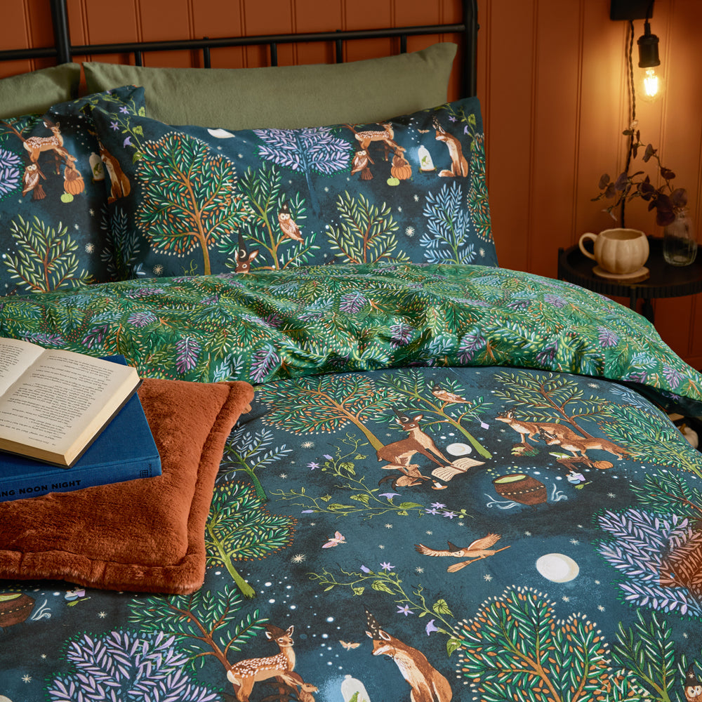 Woodland Ritual Reversible Duvet Cover Set Navy