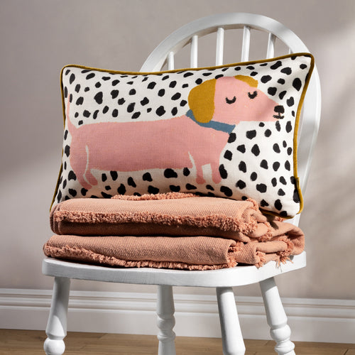 Animal Pink Cushions - Woofers Sausage Dog Cushion Cover Pink furn.
