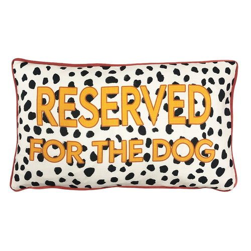 furn. Woofers Reserved For The Dog Cushion Cover in Yellow