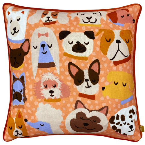 Animal Orange Cushions - Woofers Dog Cushion Cover Orange furn.