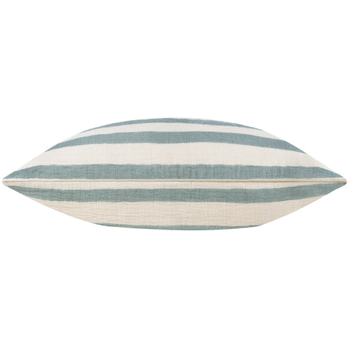 Striped Green Cushions - Woven Stripe Cotton Cushion Cover Eucalyptus Yard